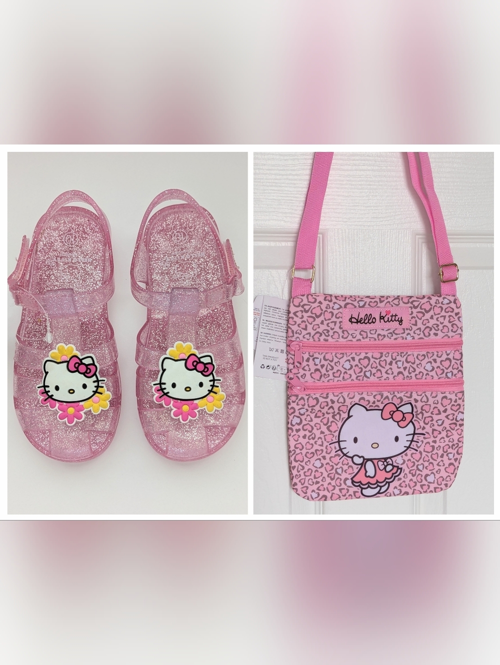 Hello Kitty Bundle - Jelly Shoes/Sandals & Crossbody/Shoulder Bag/Purse Set